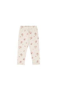 Organic Cotton Everyday Legging - Lauren Floral Tofu - Child Boutique