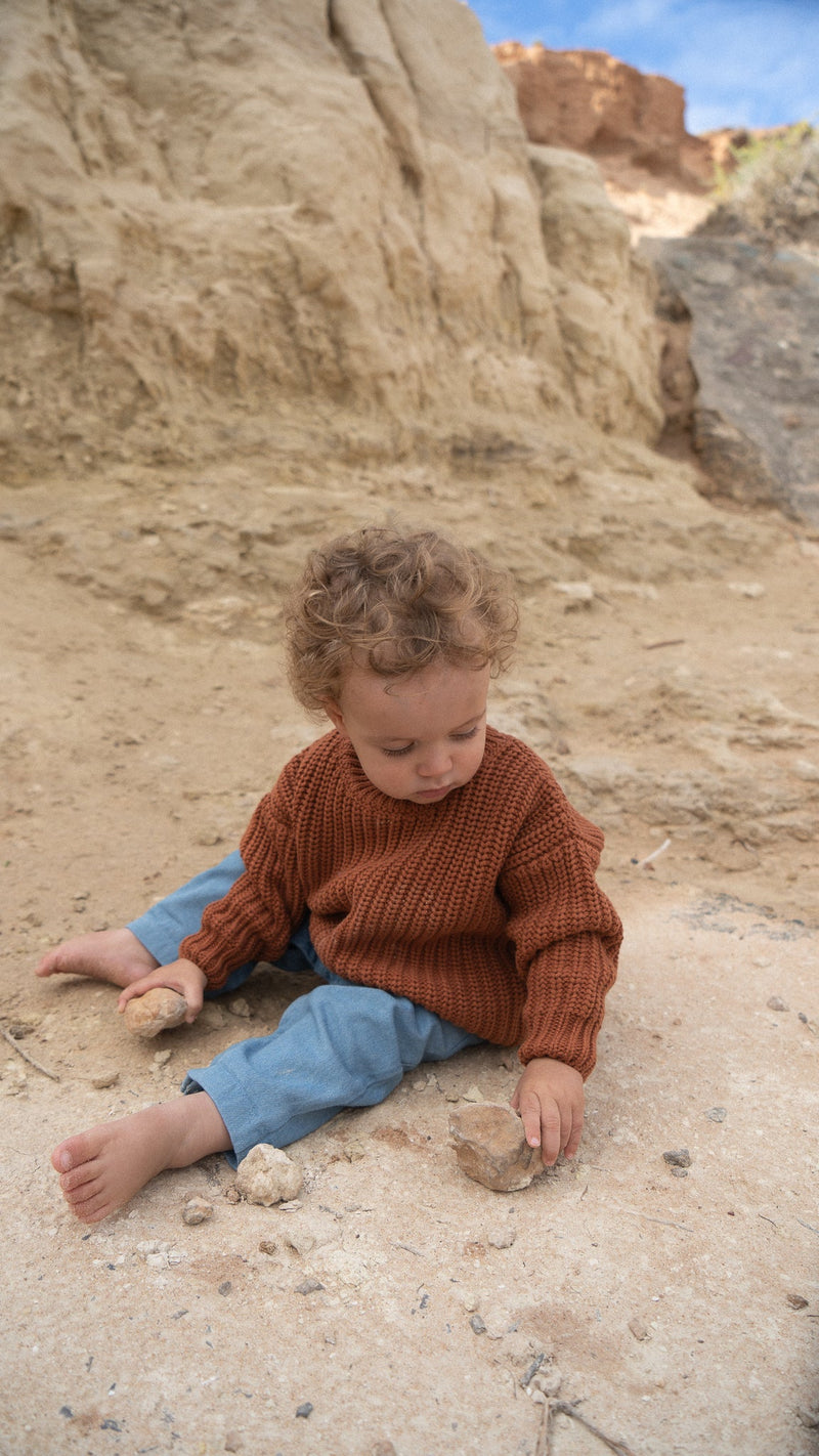 Chunky Knit Pullover - Rust - Child Boutique