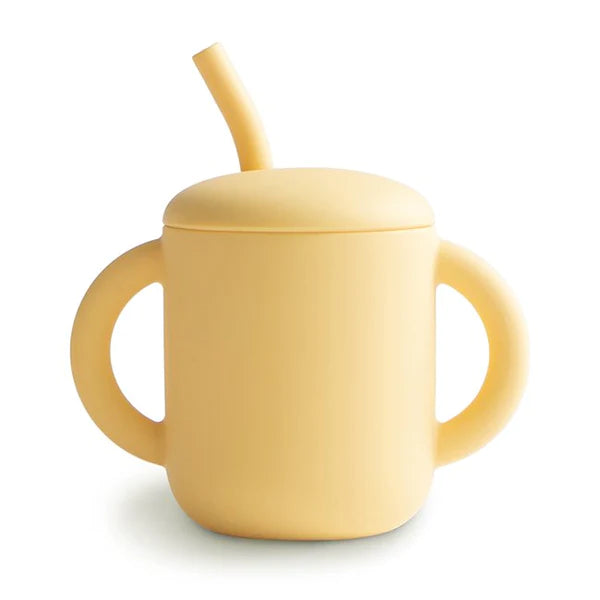 Silicone Training Cup + Straw - Pale Daffodil - Child Boutique