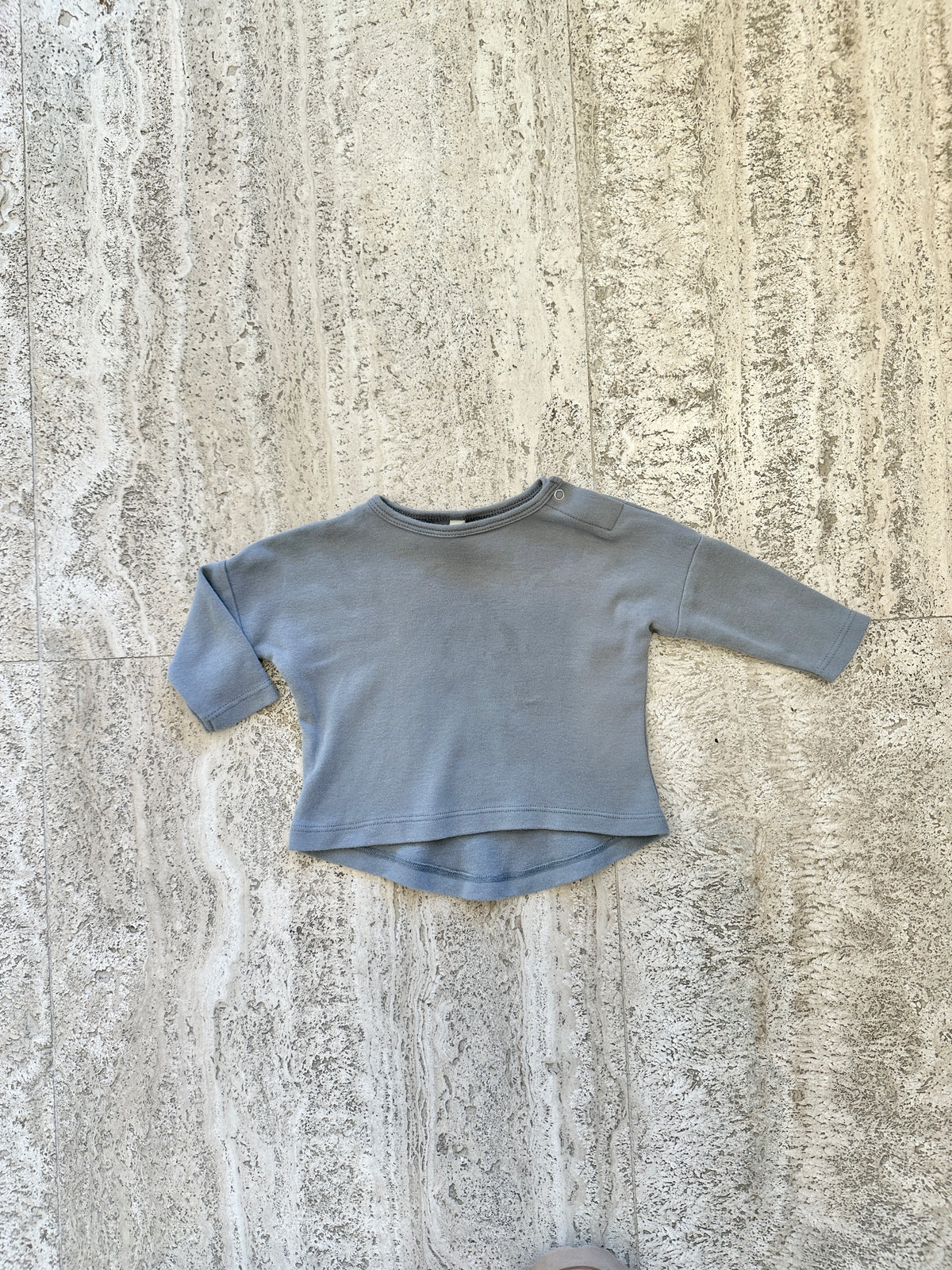 Organic Long Sleeve Tee - Ocean - 0-3m