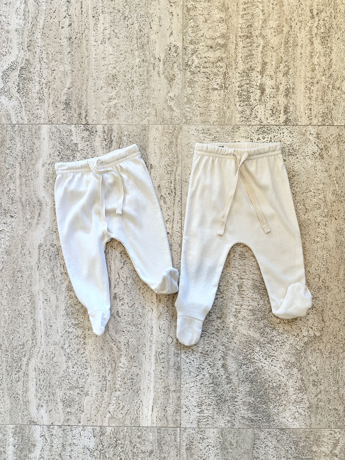 Organic Cotton Footed Pants - Milk