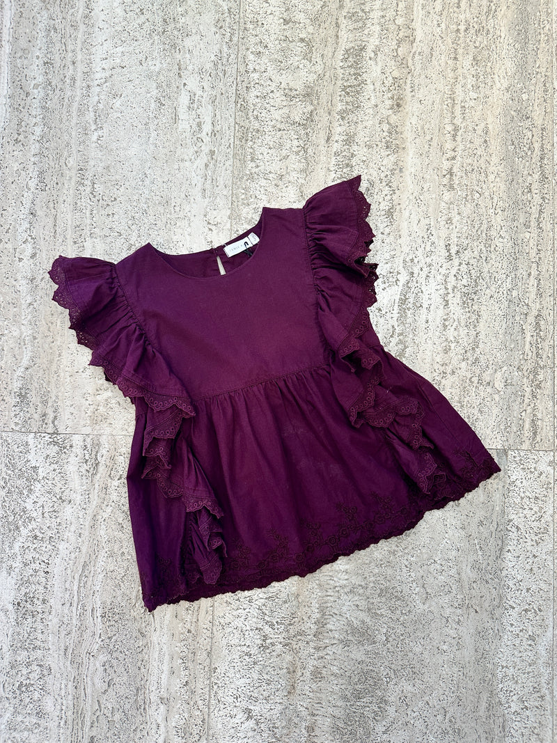 Frill Blouse - Fig - 5Y - Child Boutique