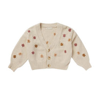 Boxy Crop Cardigan - Fall Flowers - Child Boutique