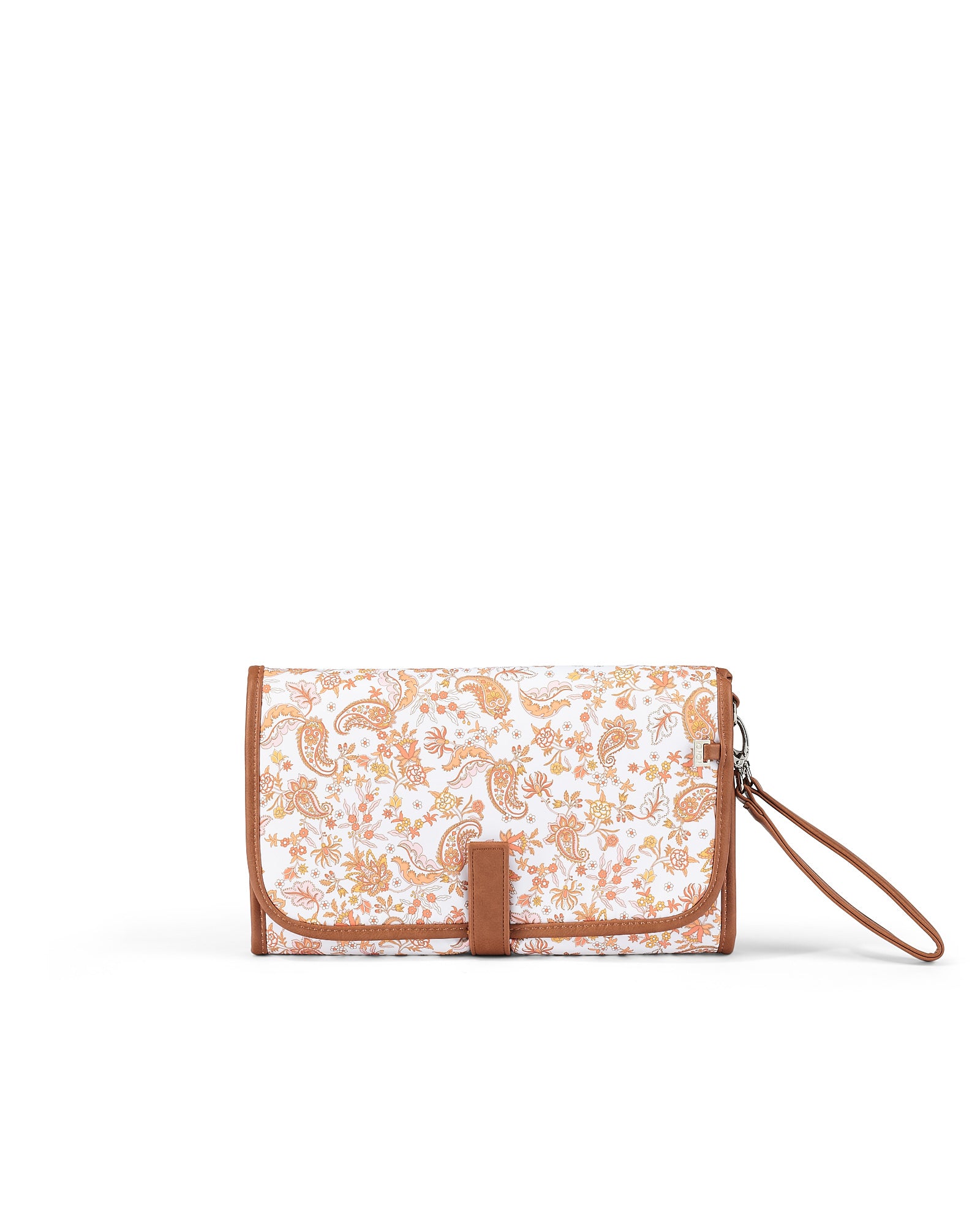 Change Mat Clutch Peach Paisley Tan Child Boutique