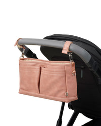 Faux Leather Stroller Organiser/Pram Caddy - Dusty Rose - Child Boutique