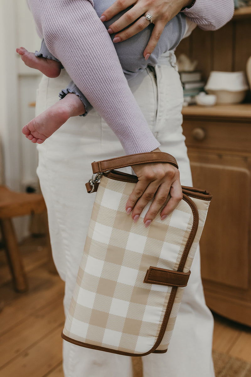 Change Mat Clutch - Beige Gingham