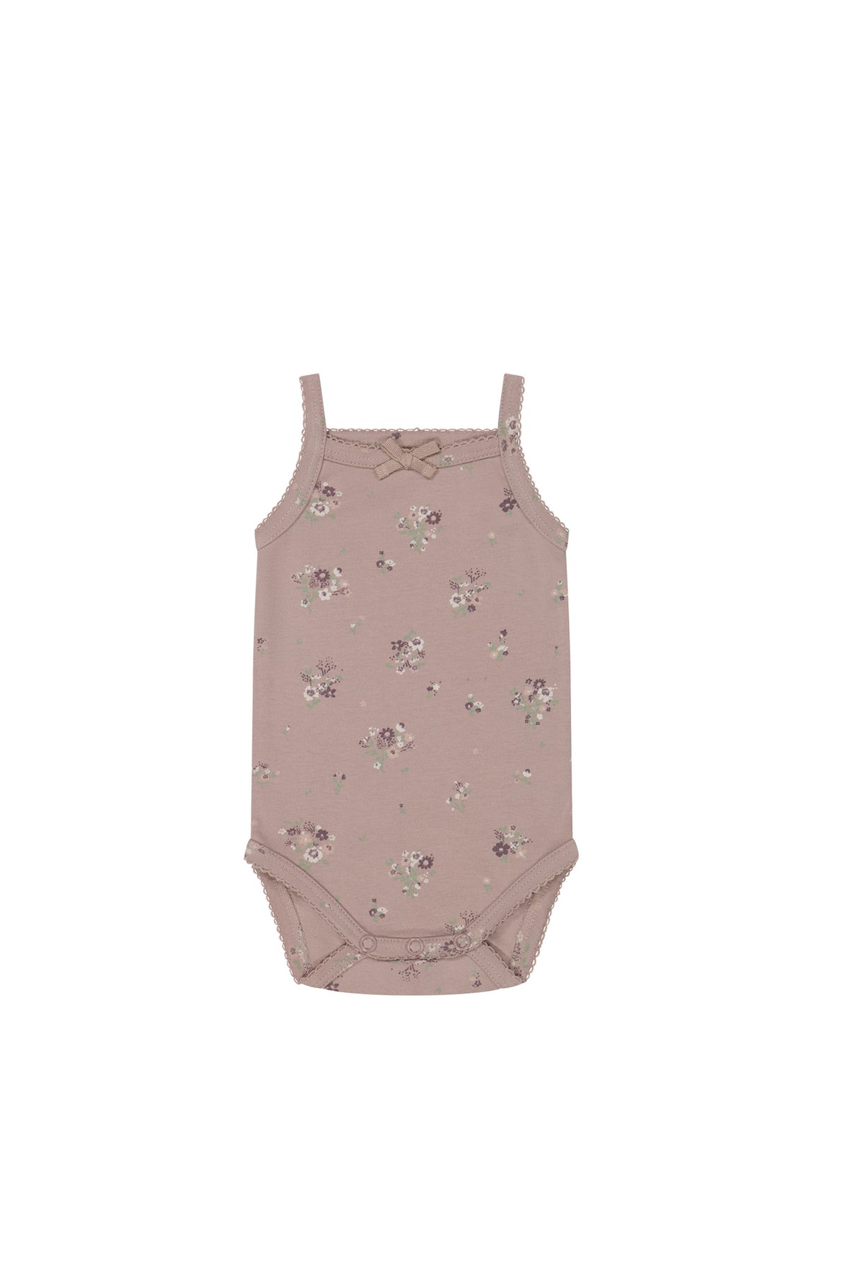 Organic Cotton Bridget Singlet Bodysuit - Lauren Floral Fawn - Child Boutique