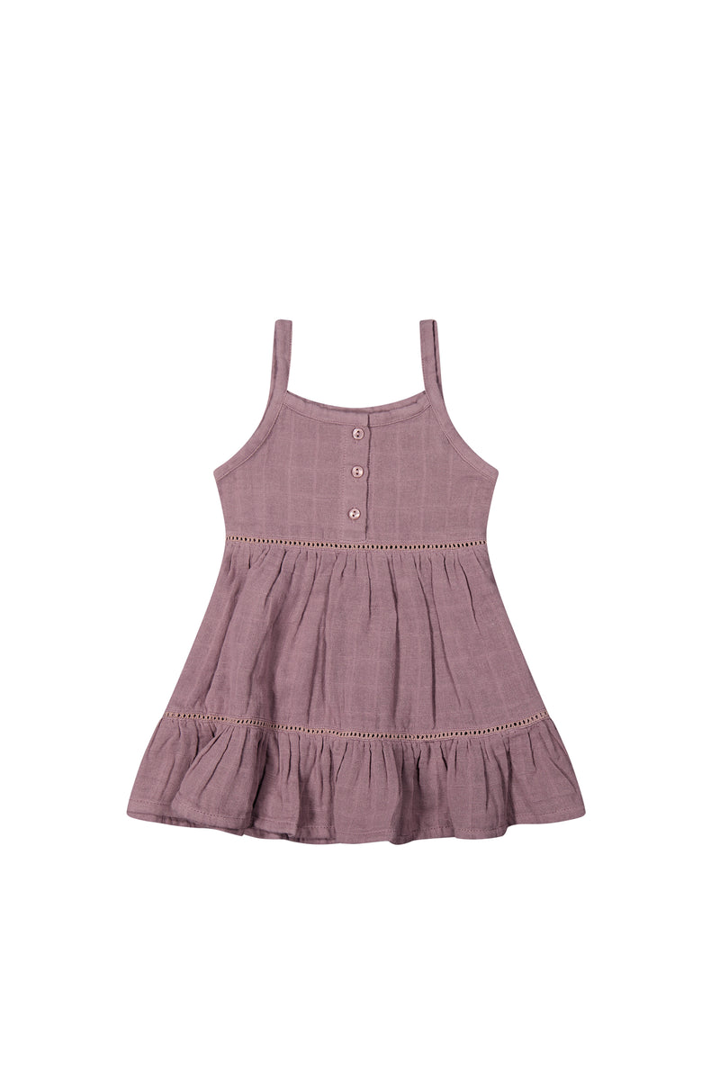 Organic Cotton Muslin Hazel Dress - Berry Tea - Child Boutique