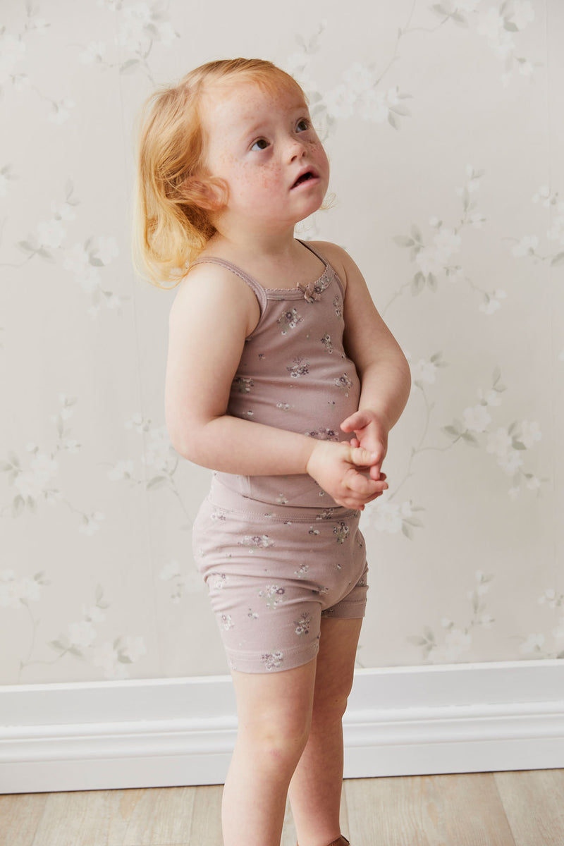 Organic Cotton Bridget Singlet Bodysuit - Lauren Floral Fawn - Child Boutique