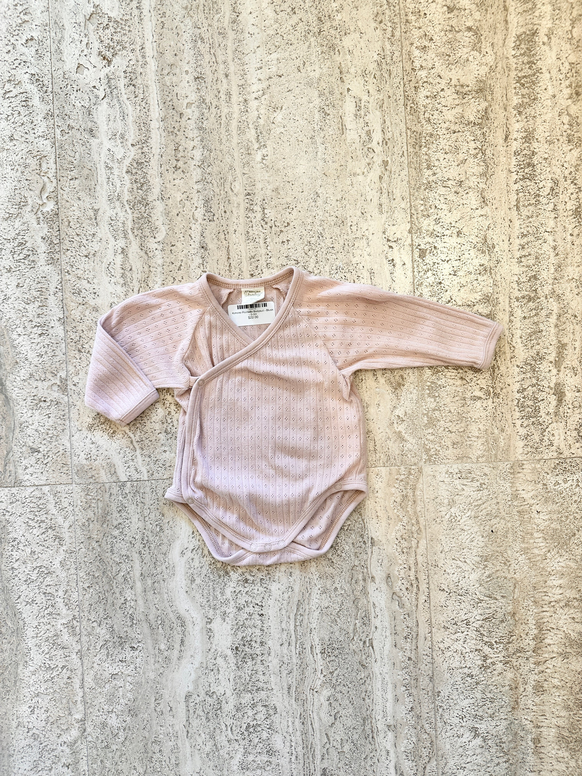 Kimono Pointelle Bodysuit - Blush - 0-3m