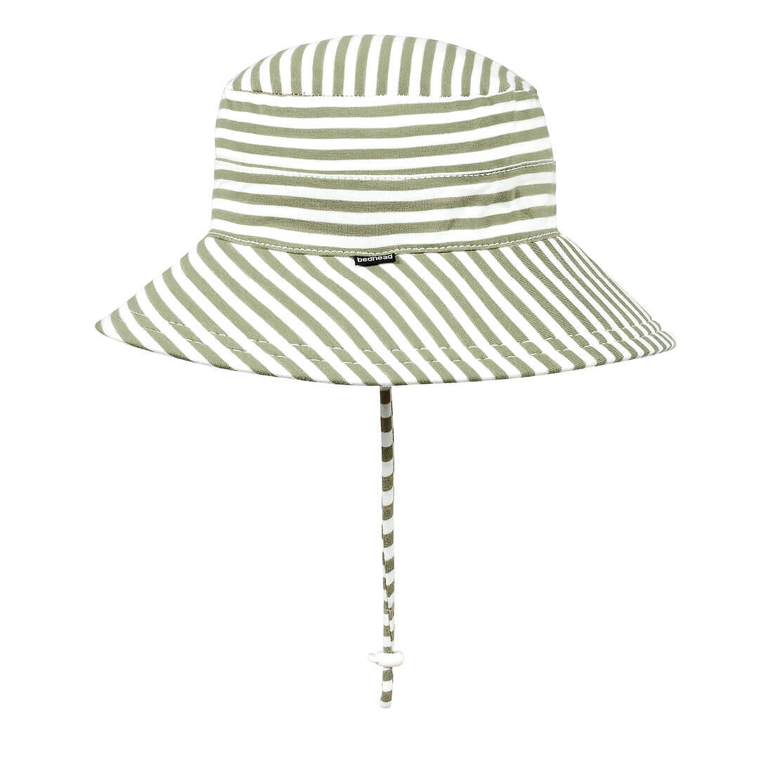 Classic Bucket Sun Hat - Khaki Stripe