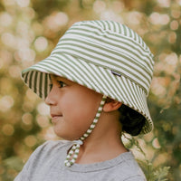 Classic Bucket Sun Hat - Khaki Stripe