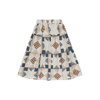 Tiered Midi Skirt - Patchwork