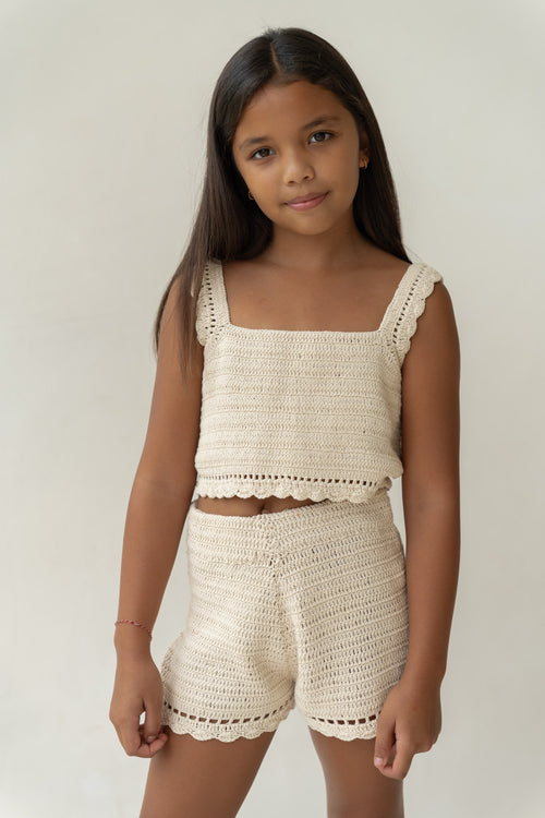 Illoura the Label | Baby and Children's Clothing | Crochet Shorts - Ecru