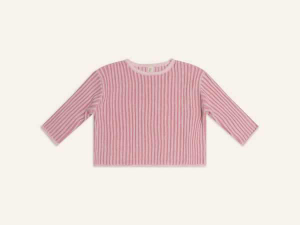 Essential Knit Jumper - Strawberry Stripe - Child Boutique