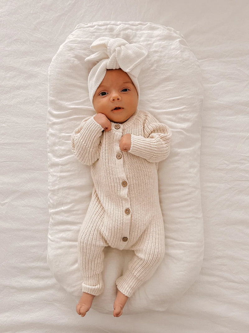 Everyday Ribbed Romper - Light Beige - Child Boutique