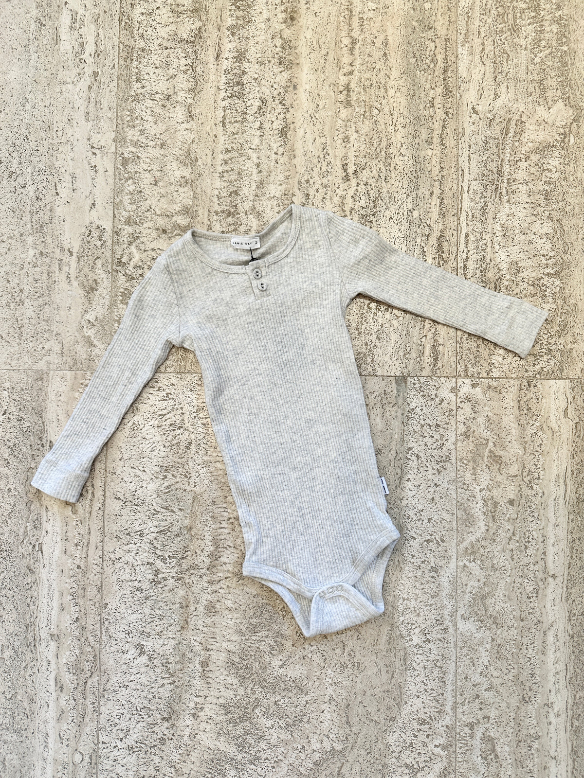 Essential Long Sleeve Bodysuit - Light Grey Marle - Child Boutique