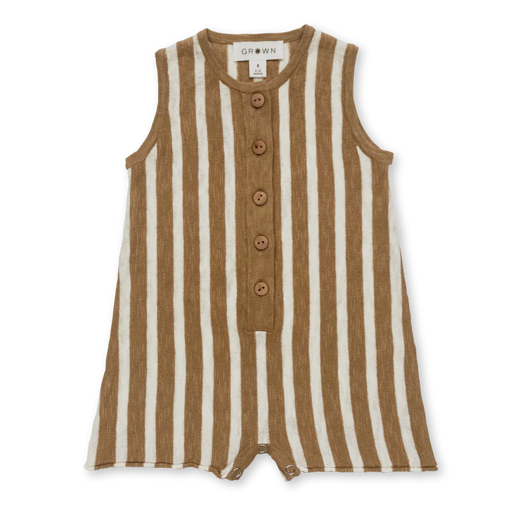 Striped Linen Playsuit - Cedar - Child Boutique