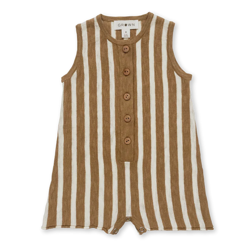 Striped Linen Playsuit - Cedar - Child Boutique