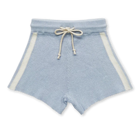 Ribbed Hemp Shorts - Aqua - Child Boutique