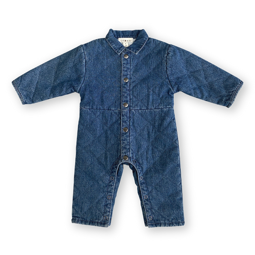 Quilted Hemp Denim Boiler Suit - Denim - Child Boutique