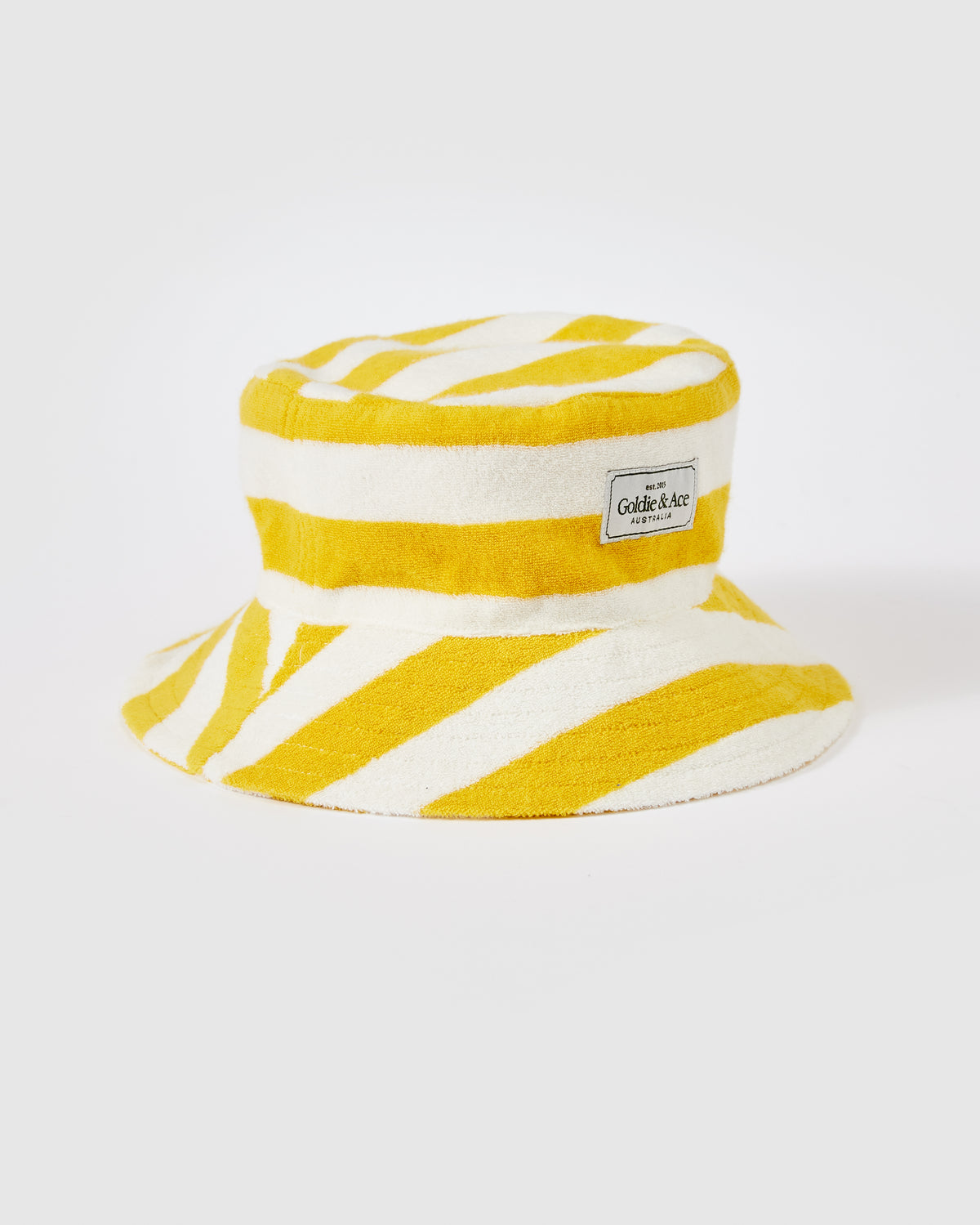 Smiley Terry Toweling Bucket Hat - Lemon - Child Boutique