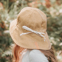 Girls Linen Reversible Sun Hat - Frankie/Flax