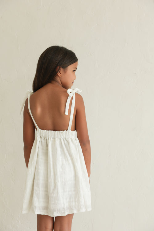 Luna Pinafore - White - Child Boutique