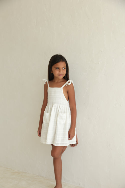 Luna Pinafore - White - Child Boutique