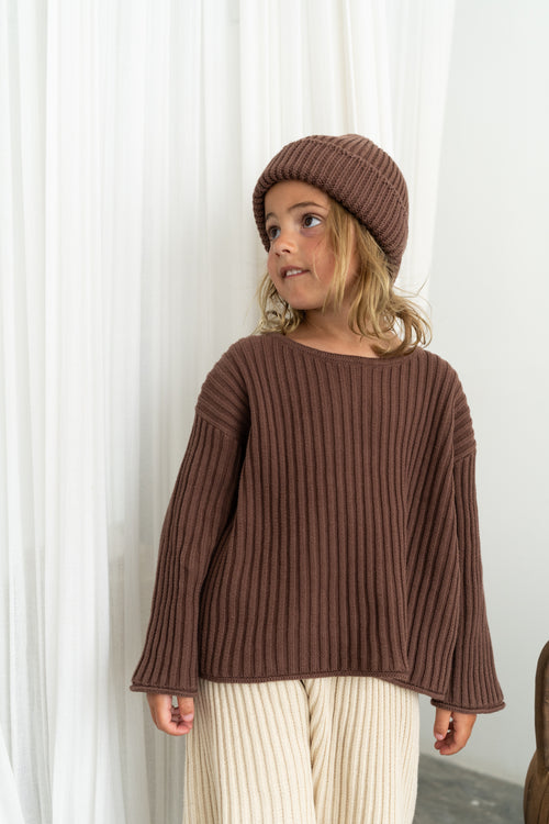 Essential Knit Jumper - Cocoa - Child Boutique