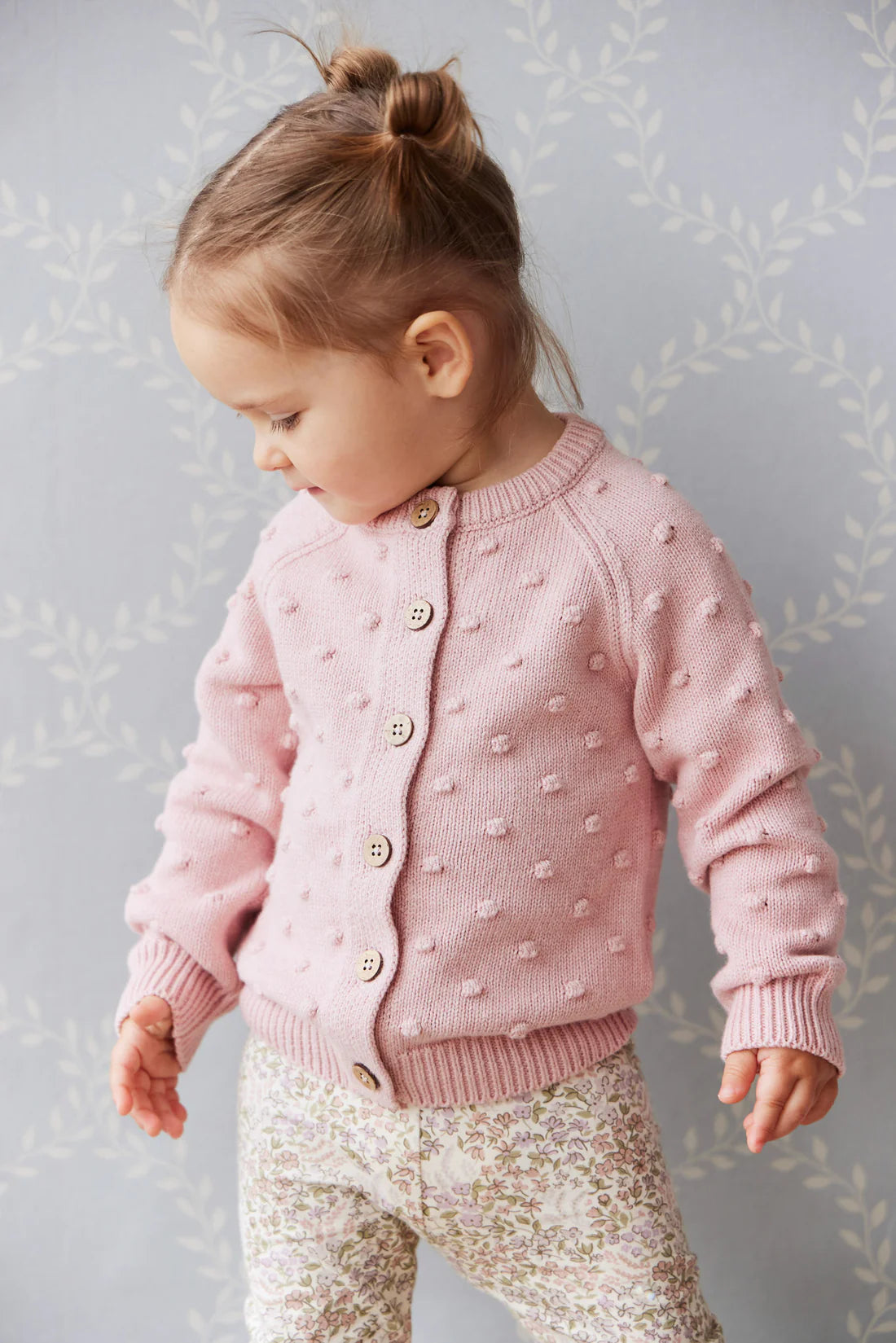 OG Dotty Knit Cardigan - Cameo Pink Marle - Child Boutique