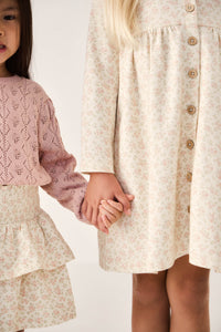Organic Cotton Poppy Dress - Rosalie Floral Mauve - Child Boutique