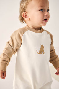 Organic Cotton Tao Sweatshirt Onepiece - Bronzed Leopard - Child Boutique