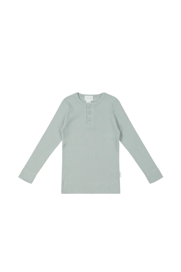 Organic Cotton Modal Long Sleeve Henley - Mineral - Child Boutique