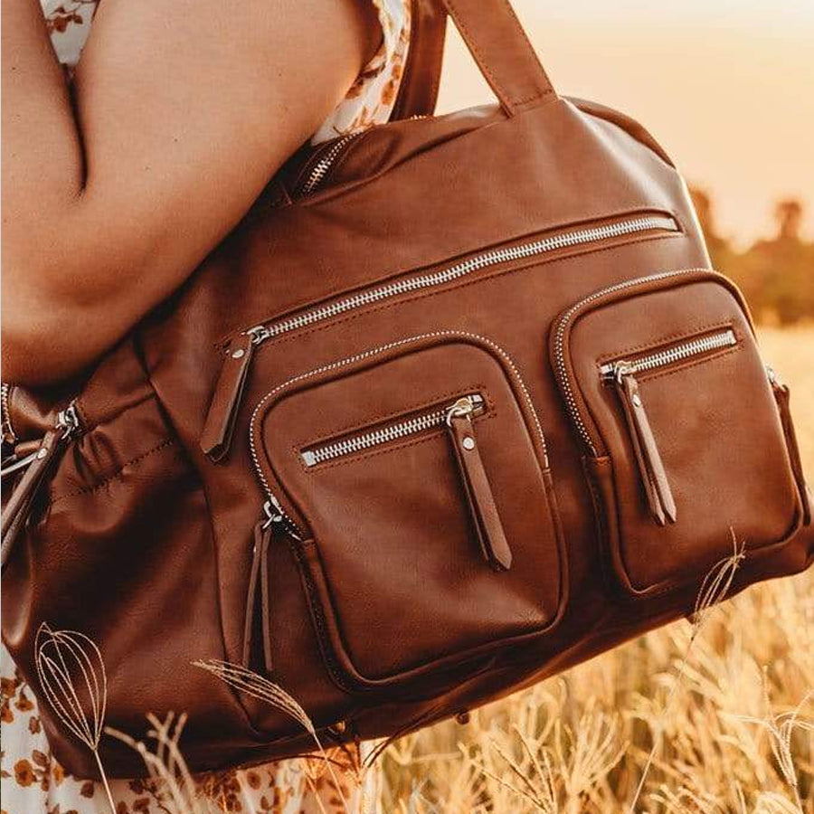 Carry All Nappy Bag - Vegan Leather Tan