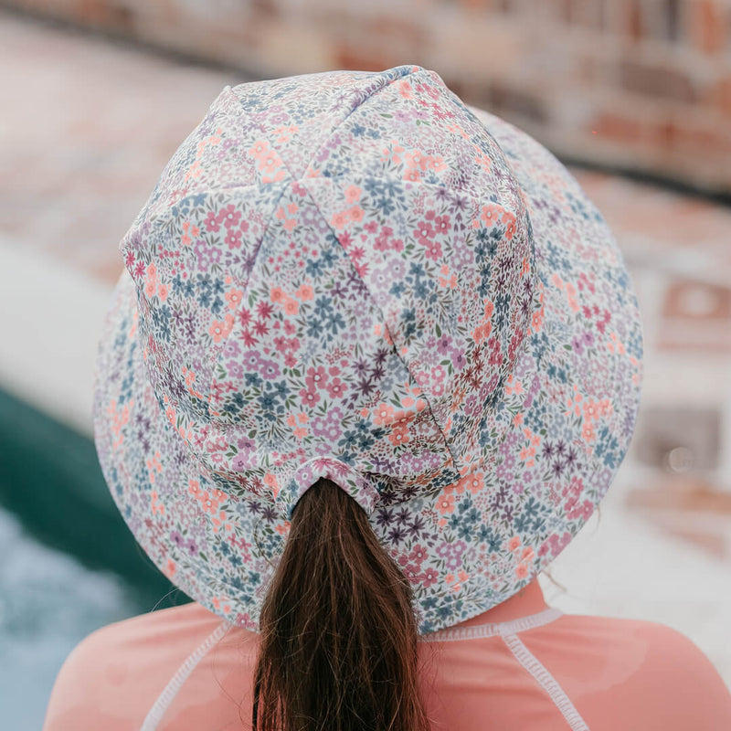 Ponytail Swim Bucket Beach Hat - Blossom