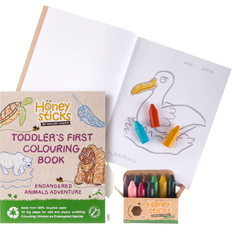 Toddlers First Colouring Book - Endangered Animals Adventure - Child Boutique