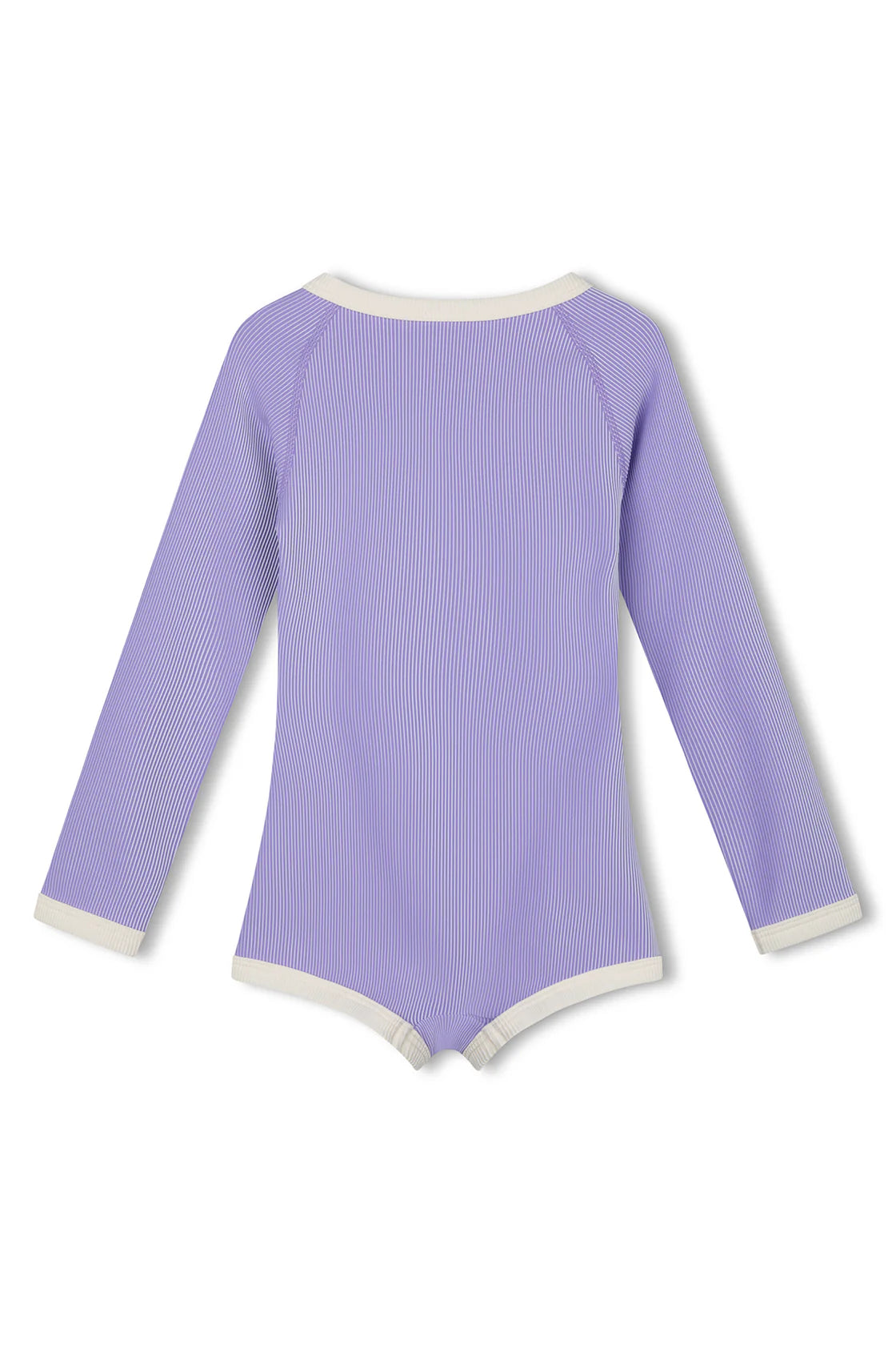 Mini Stripe Rib Rashie Onesie - Grape