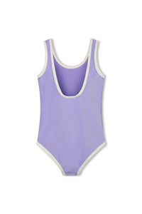 Mini Stripe Rib Scoop One Piece - Grape