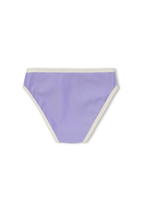 Mini Stripe Rib Bikini Bottom - Grape