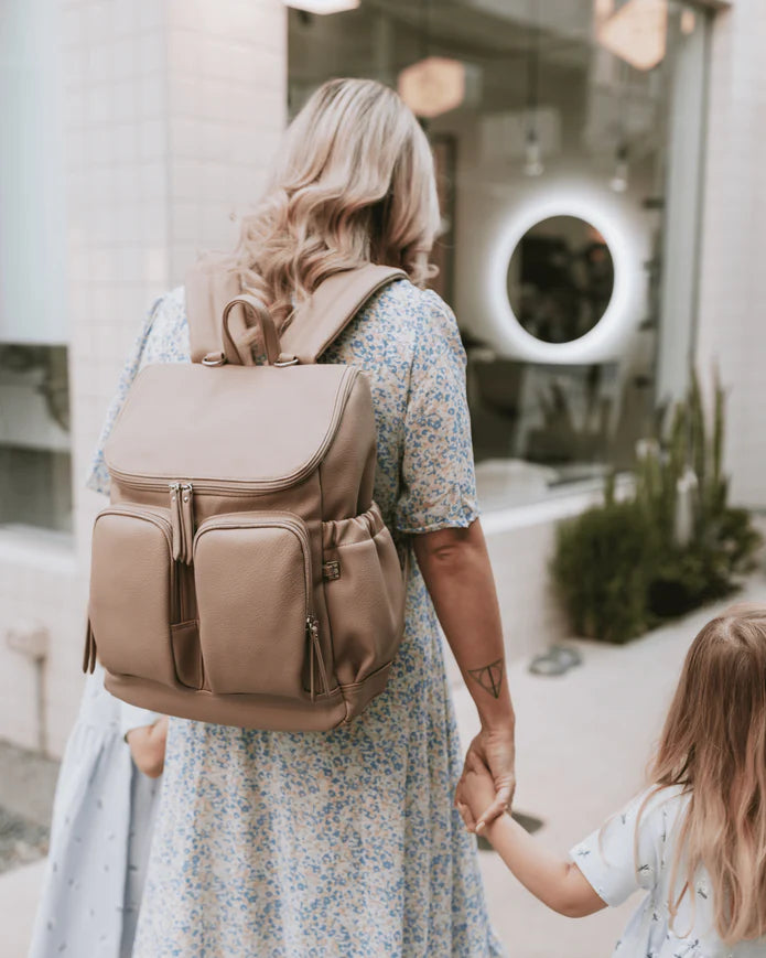 Signature Nappy Backpack - Oat Dimple Faux Leather - Child Boutique