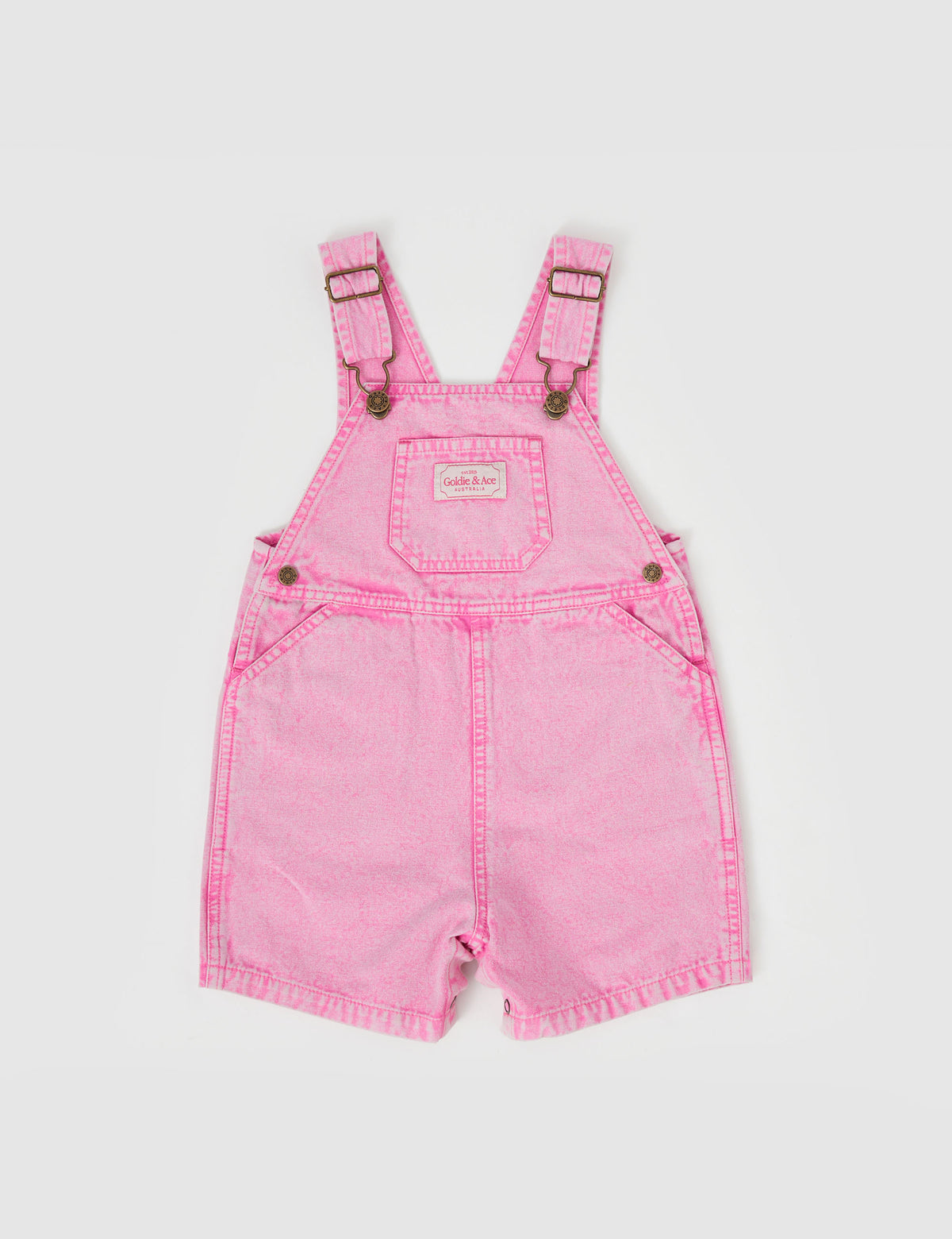 Burton Vintage Washed Denim Overalls - Bubblegum