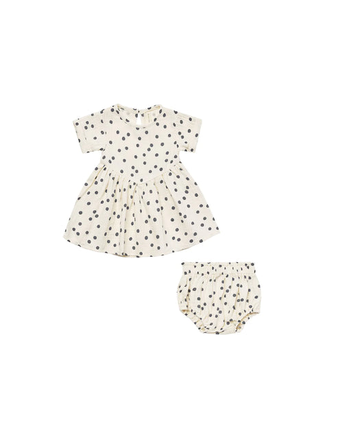 Brielle Dress - Navy Dot - Child Boutique