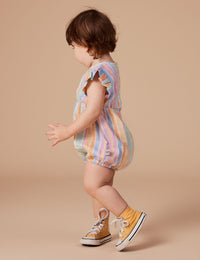 Lani Linen Romper - Pastel Stripe