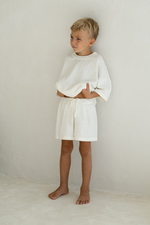 Thin Knit Shorts - Off White - Child Boutique