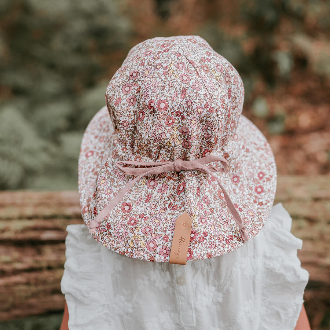 Girls Linen Reversible Sun Hat - Ramble/Rosa