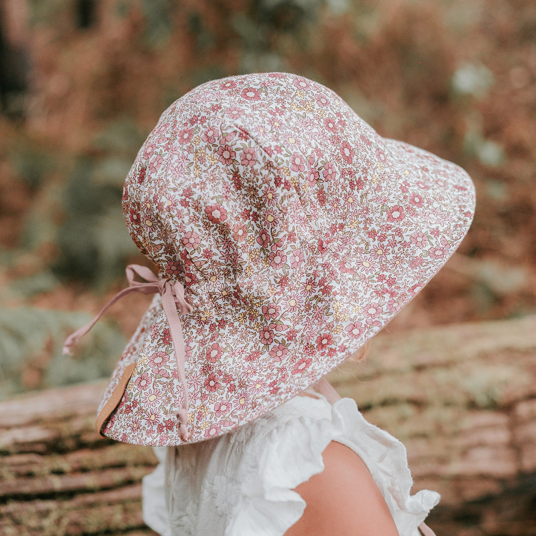 Girls Linen Reversible Sun Hat - Ramble/Rosa