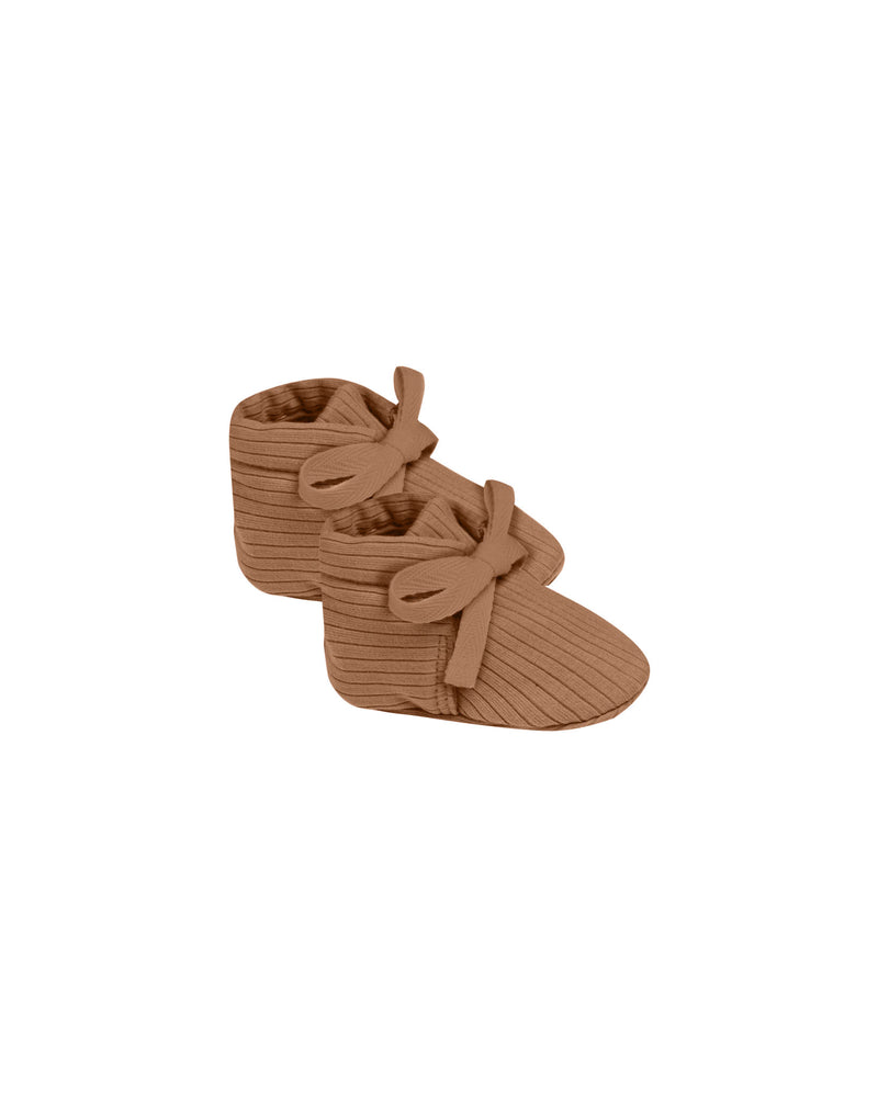 Ribbed Baby Booties - Cinnamon - Child Boutique