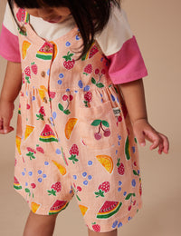 Sara Linen Shortalls - Fruit Salad