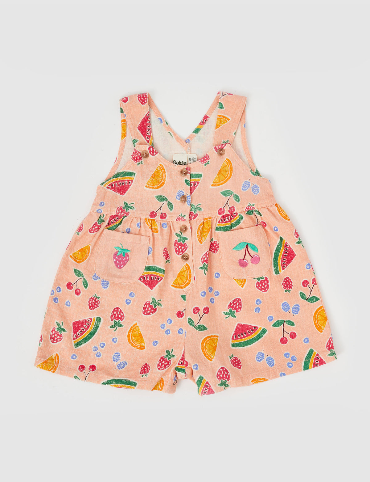 Sara Linen Shortalls - Fruit Salad